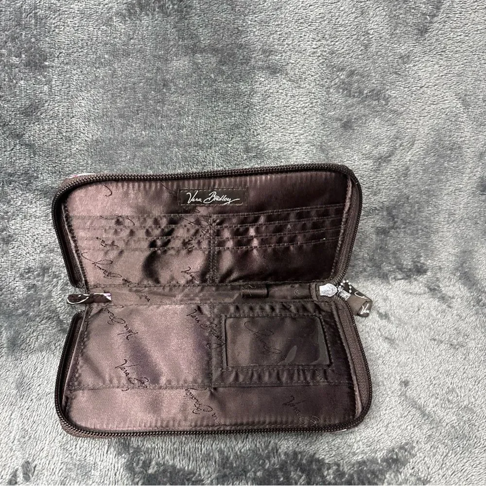vera bradley large zip around wallet Brown Purple Pinch NWT - Picture 4 of 10